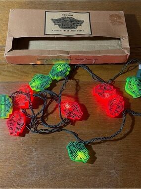 Harley-Davidson Red and Green Logo String Lights